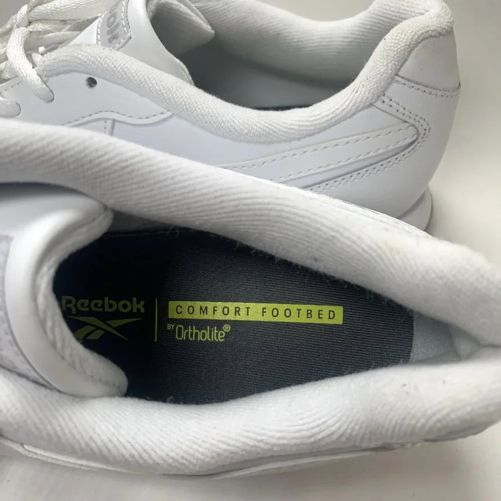 Reebok Royal Glide White Trainers with Comfort Footbed - Size US 9.5 - Picture 7 of 16